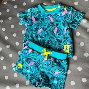 Disney Stitch 3-6M Baby Top and Short Set